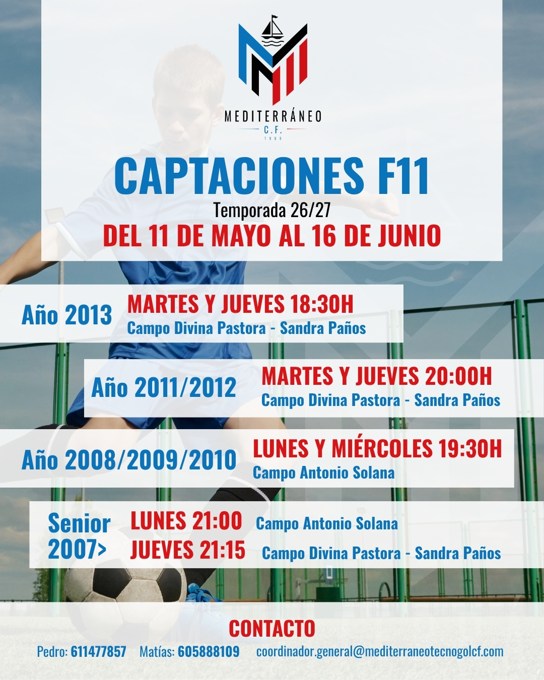 Captaciones Fútbol 11